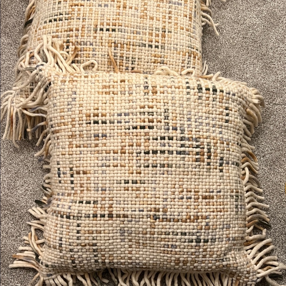 Magnolia Textured Cream and Brown Pillow